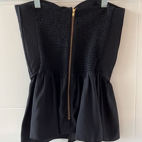 Parker Penelope silk peplum bustier top - Picture 4 of 9